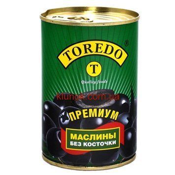 Оливки Toredo черные без косточек 390г 970704021 фото