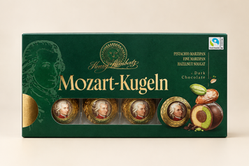 Цукерки шоколадні Mozart Kugeln від Henry Lambertz 160 гр марципан у чорному шоколаді 2198144478 фото