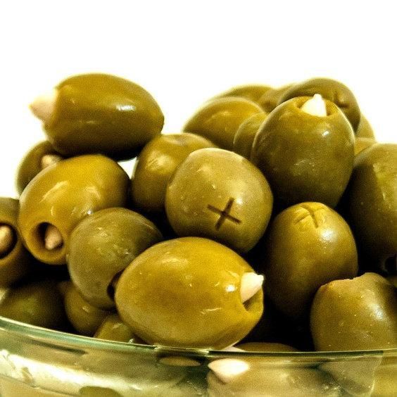Греческие Оливки Паллада Зелёные Крупные Фаршированные Миндалём 2.0 кг чист вес, Размер 101/110 шт/кг Pallada 746027014 фото