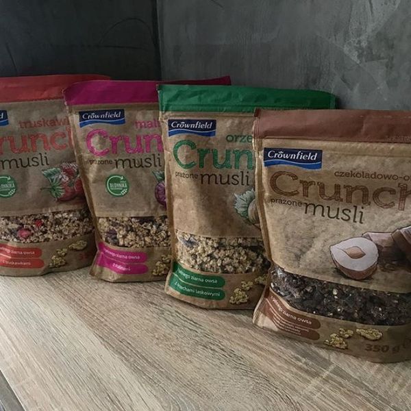Мюслі Кранчі Crunchy Crownfield 350г шоколад, малина 1027062246 фото