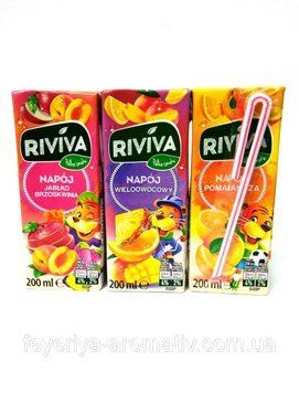 Натуральный Сок Riviva с трубочкой 200мл, Сок Ривива Детский 786159988 фото