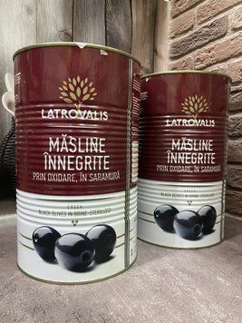 Греческие Оливки Черные Latrovalis БЕЗ косточки размер 91/100 2,0кг Греческие Маслины Латровалис 1993182581 фото