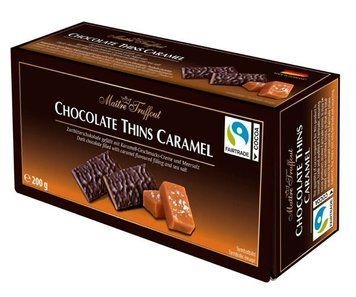 Чорний шоколад Maitre Truffout Chocolate Thins Caramel 200 грам шоколад з карамелью 2571047862 фото